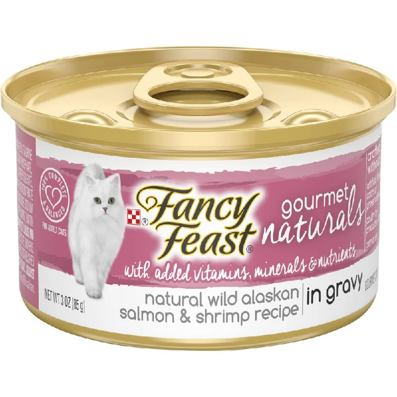 Fancy Feast Gourmet Naturals Wild Alaskan Salmon & Shrimp In GRAVY Adult Canned Cat Food 85g