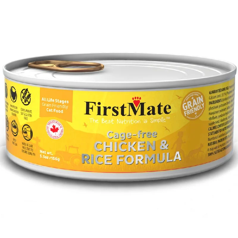 FirstMate Cage-free Chicken & Rice Formula Grain Friendly Canned Cat Food 156g