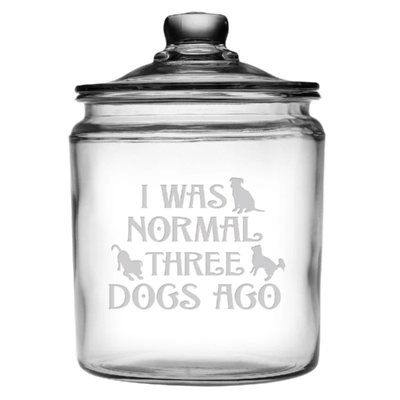 Normal Three Dogs Ago Glass Dog Treat Jar