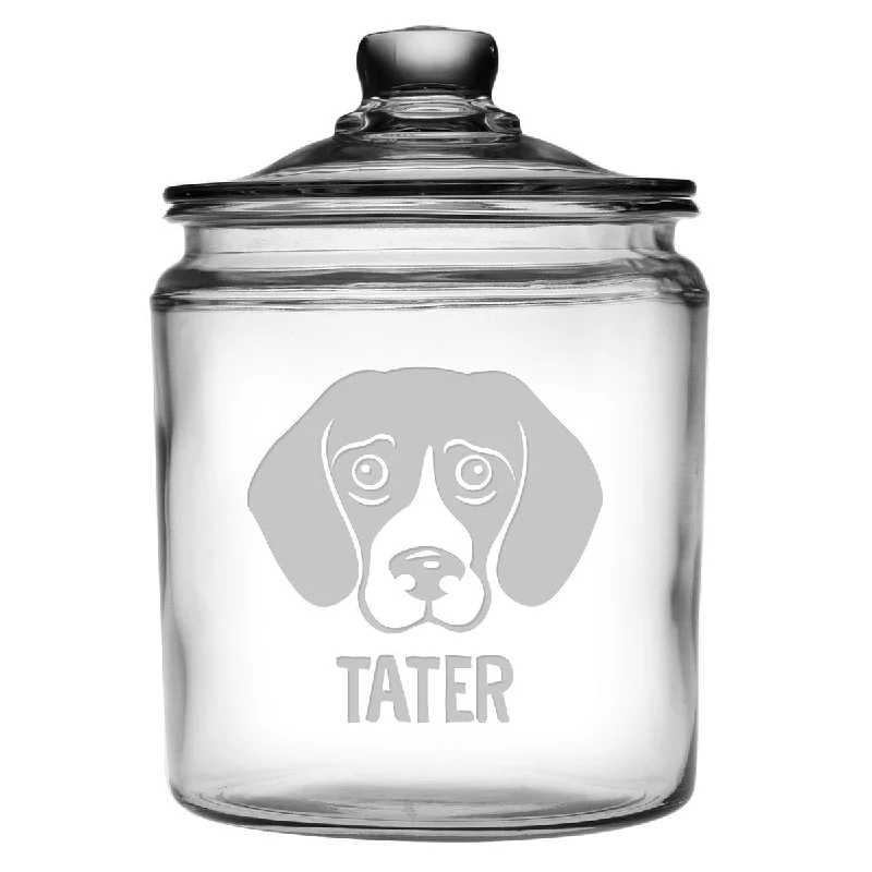 Personalized Dog Faces Breed Glass Dog Treat Jar