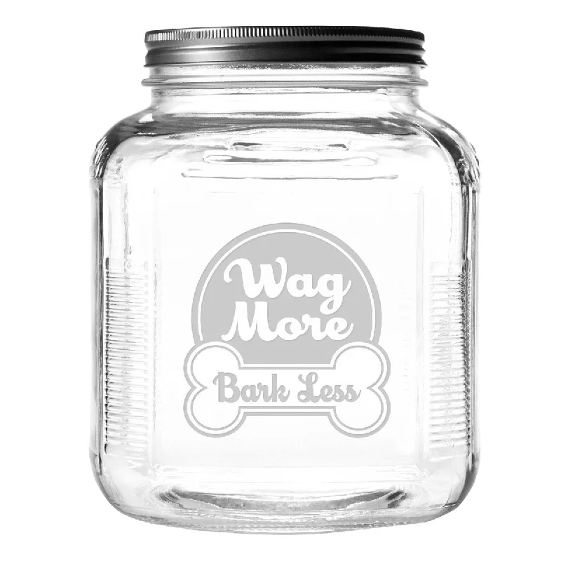 Wag More Bark Less Dog Treat Jar With Brushed Lid