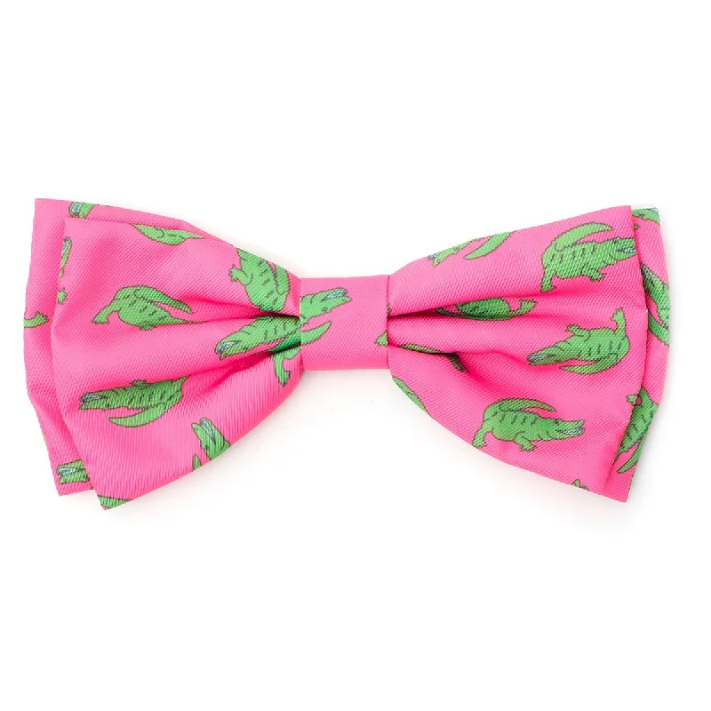 Al The Gator Dog Bow Tie Pink