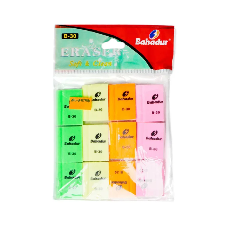 B-30 BAHADUR ERASER 12PC PACK B.I