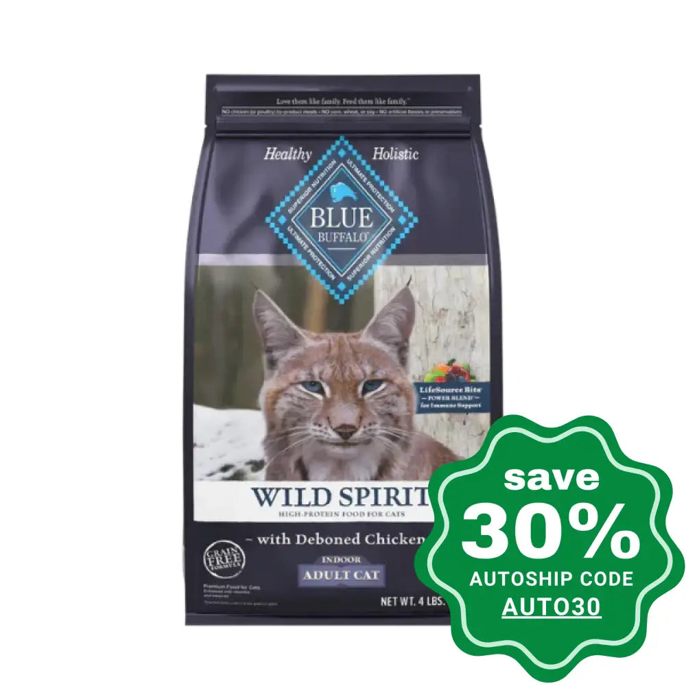 Blue Buffalo - Dry Cat Food - WILD Spirit Indoor Mature Adult Chicken Recipe - 4lb