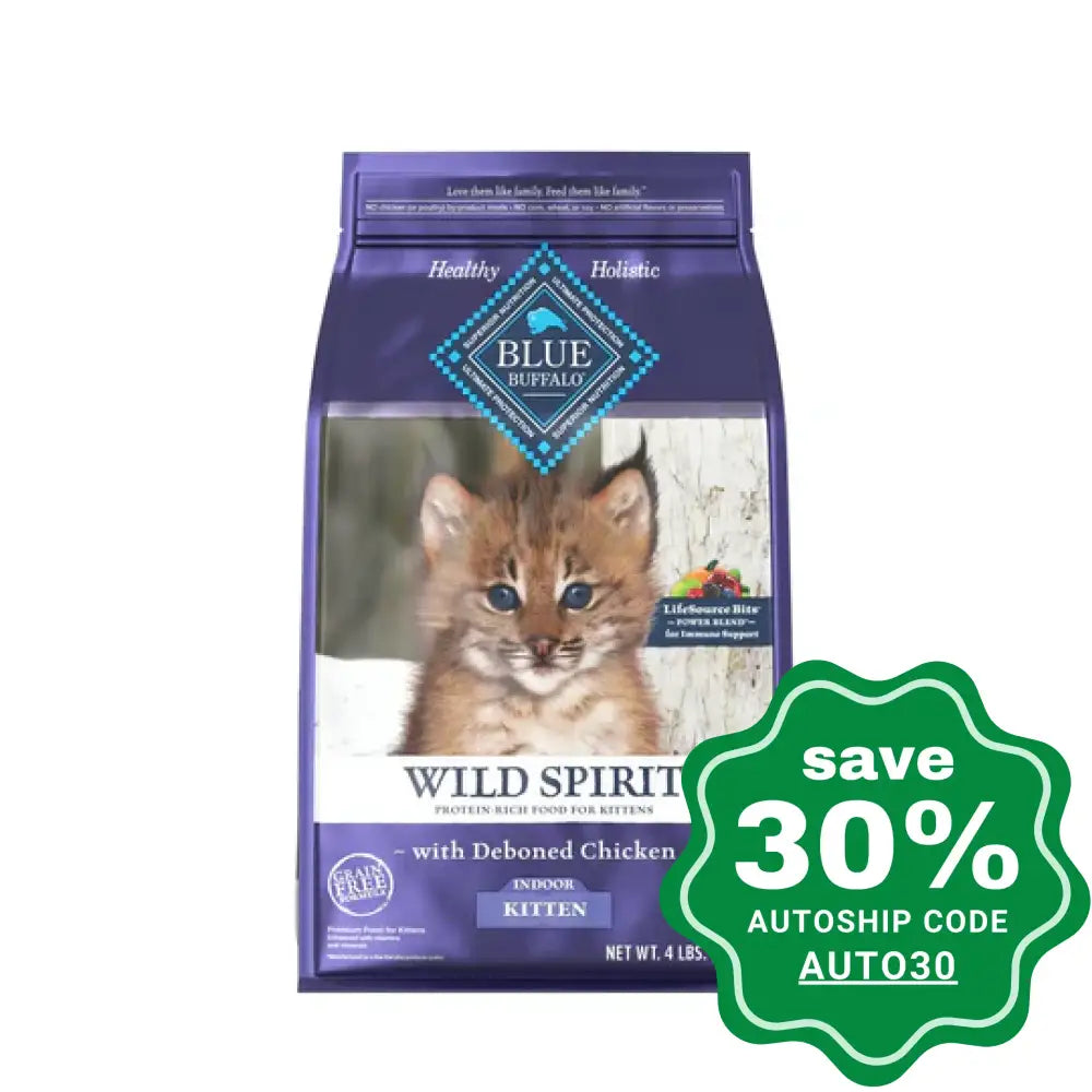 Blue Buffalo - Dry Kitten Food - WILD Spirit Indoor Kitten Chicken Recipe - 11lb