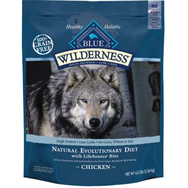 Blue Buffalo Wilderness Adult Dog Food, Chicken Flavored (3 sizes available)