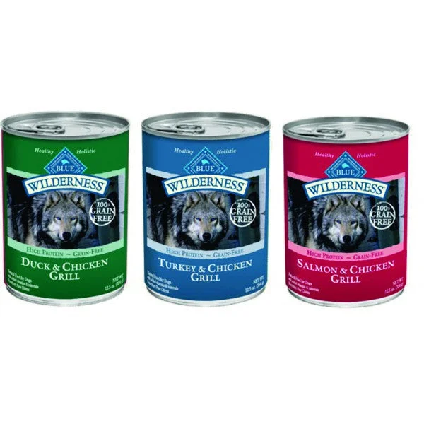 Blue Buffalo Wilderness Canned Dog Food, 12.5 oz, 2 flavours