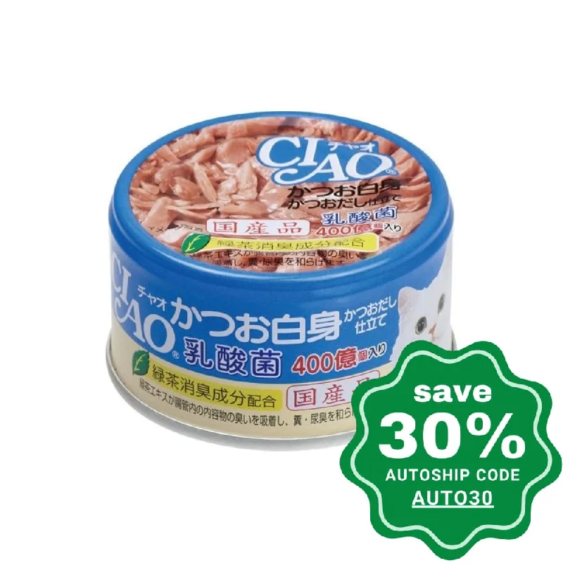 CIAO - Cat Canned Food - Lactic Acid Bacteria - Tuna in Bonito Soup - 85G (min. 24 Cans)