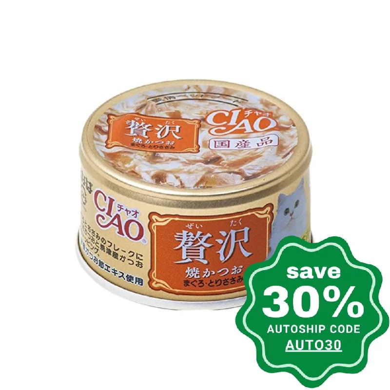 CIAO - Cat Canned Food - Luxury Grilled Bonito and Tuna with Chicken Fillet - 80G (min. 24 Cans)