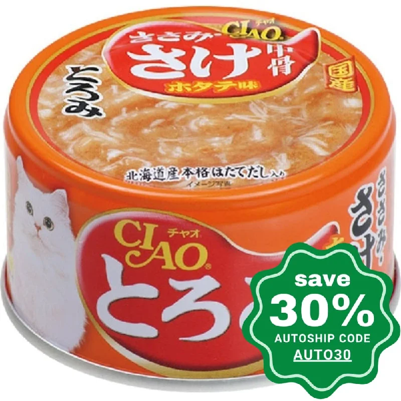 CIAO - Cat Canned Food - Chicken Fillet and Salmon with Scallop Flavor - 80G (min. 24 Cans)