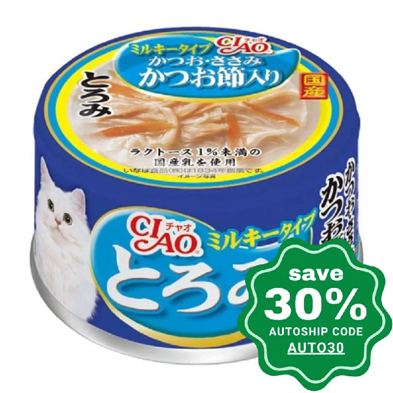 CIAO - Cat Canned Food - Plain Soup - Skipjack Tuna and Chicken Fillet with Bonito Flakes - 80G (min. 24 Cans)