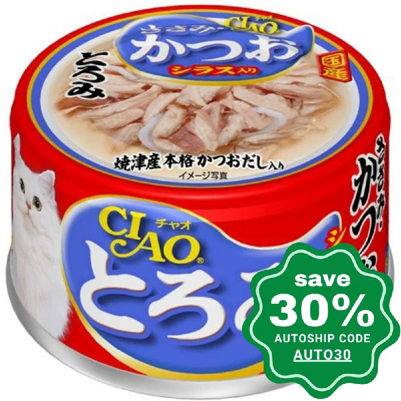 CIAO - Cat Canned Food - Thick Soup - Chicken Fillet and Skipjack Tuna with Whitebait - 80G (min. 24 Cans)