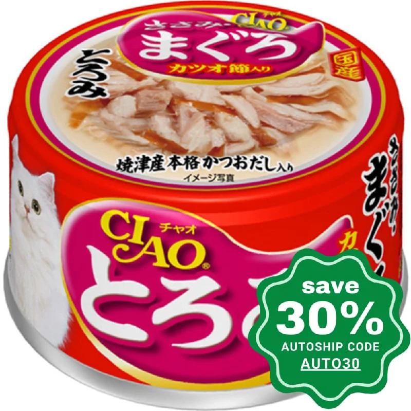 CIAO - Cat Canned Food - Thick Soup - Chicken Fillet and Tuna with Bonito Flakes - 80G (min. 24 Cans)