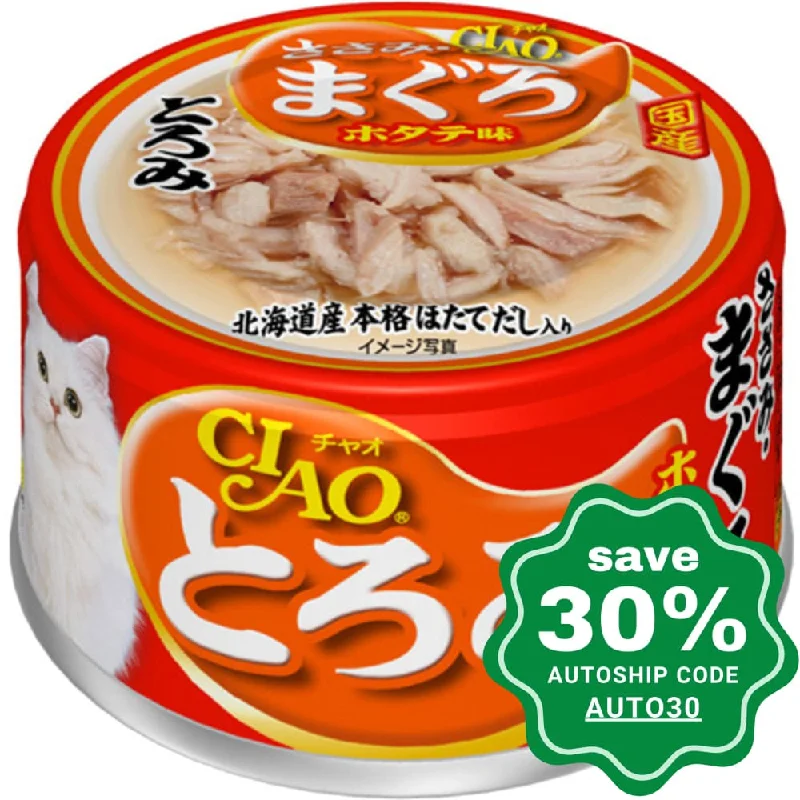 CIAO - Cat Canned Food - Thick Soup - Chicken Fillet and Tuna with Scallop Flavor - 80G (24 Cans)