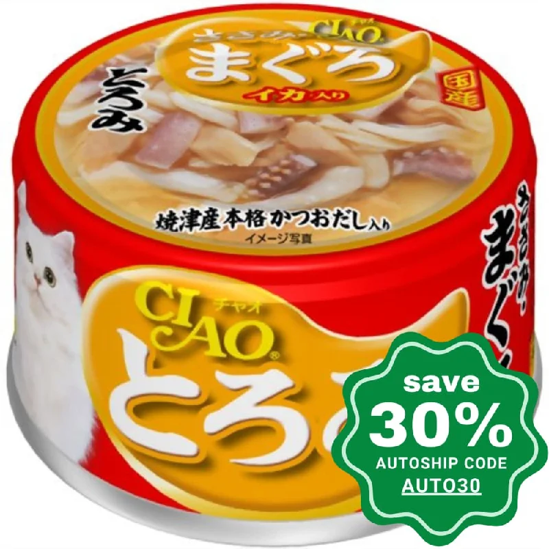 CIAO - Cat Canned Food - Thick Soup - Chicken Fillet and Tuna with Squid - 80G (24 Cans)