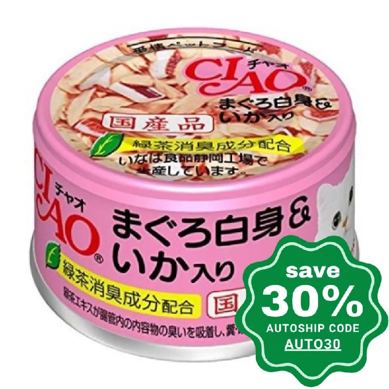 CIAO - Cat Canned Food - White Tuna and Squid - 85G (24 Cans)