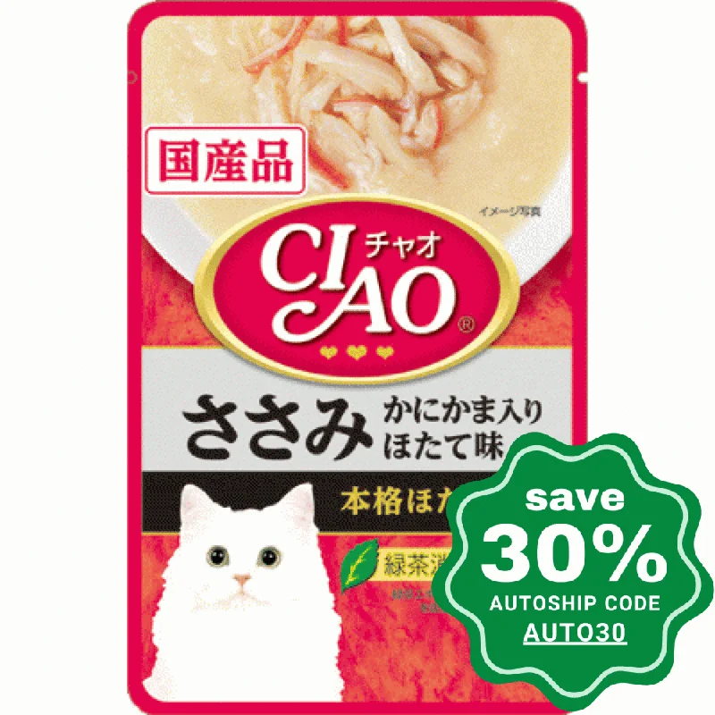 CIAO - Cat Pouch - Chicken Fillet and Crab Sticks with Scallop Flavoured in Skipjack Tuna Soup - 40G