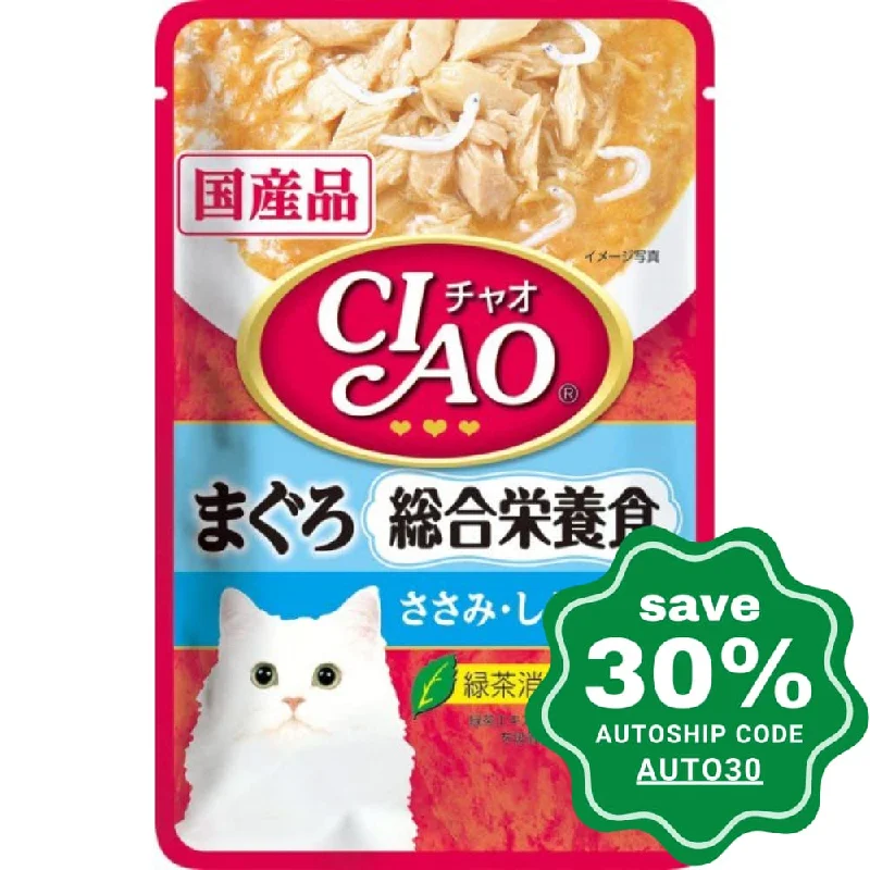 CIAO - Cat Pouch - Nutritious Diet - Tuna with Chicken Fillet and Whitebait - 40G