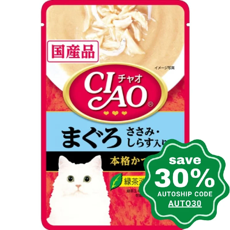 CIAO - Cat Pouch - Tuna and Chicken Fillet with Ice Fish in Skipjack Tuna Soup - 40G