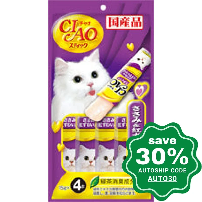 CIAO - Cat Treat - Chicken and Queen Crab Slice - 4 X 15G (6 Packs)