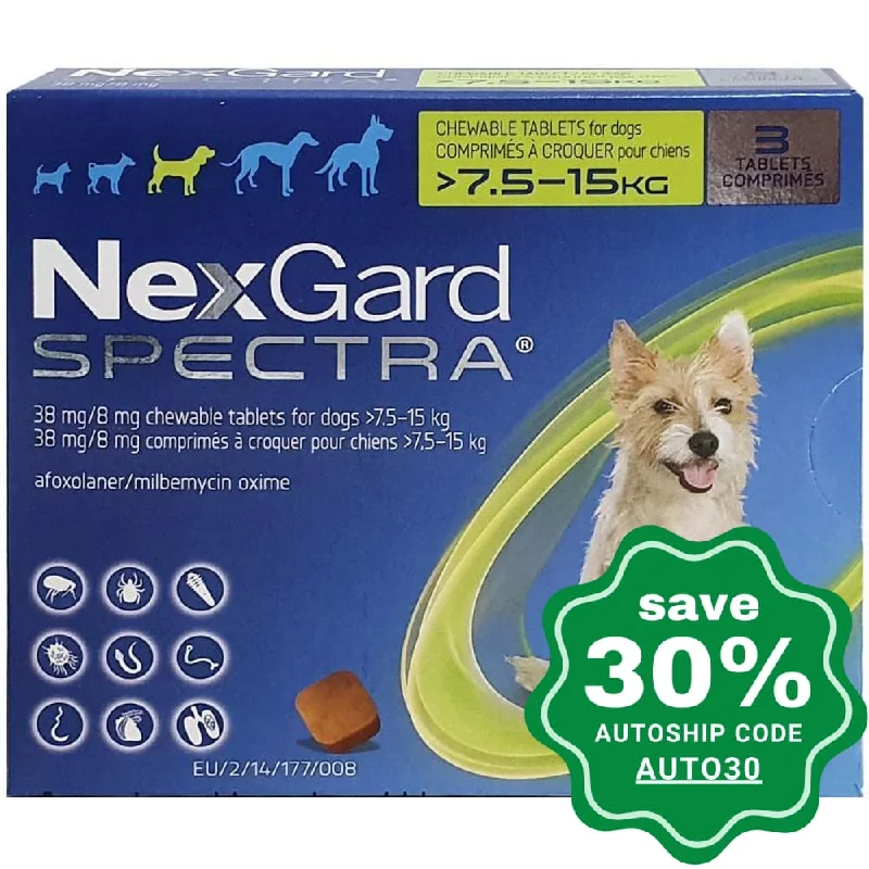 NexGard - Spectra Parasite Protection Chew for Medium Dogs - 7-15kg (Green) - 3 TABS