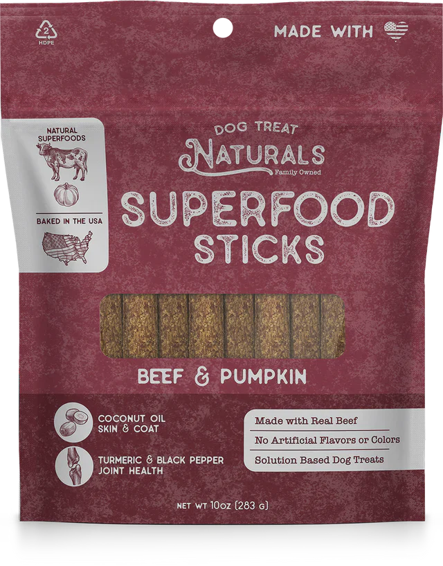 Dog Treat Naturals Beef & Pumpkin Superfood Sticks Dog Treats