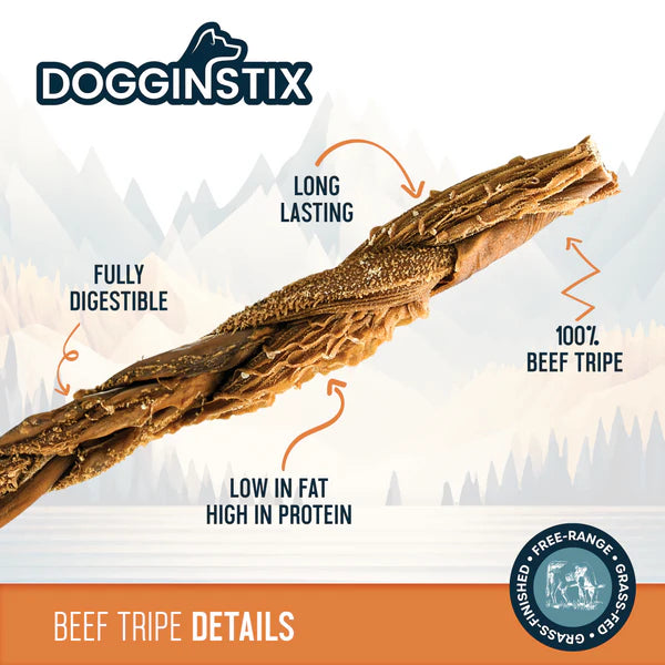 Dogginstix - Braided Beef Tripe