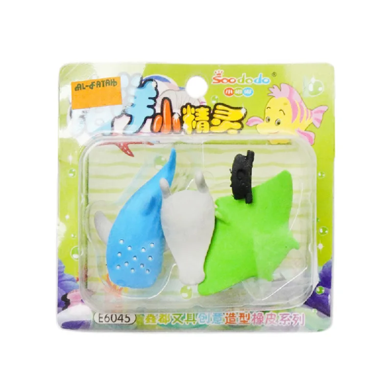 E6045 SOODODO FISH ERASER SET 2PC Z.B