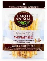 Earth Animal Dog No Hide Holiday Feast Stix 10pk