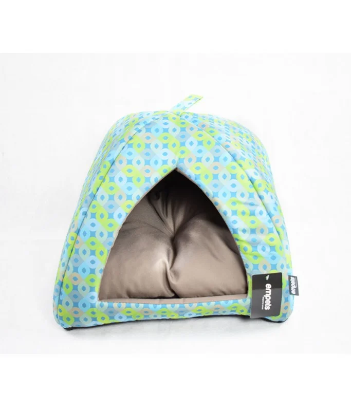 Empets Igloo House With Cushion Modern - Printed Light Green