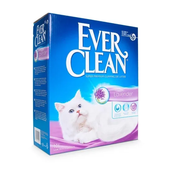 EVER CLEAN Lavander, grudajući mineralni pijesak za mačke, mirisni, 10l