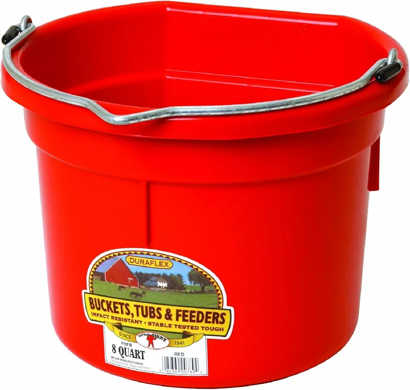 Flat Back Plastic Bucket, 8 qt