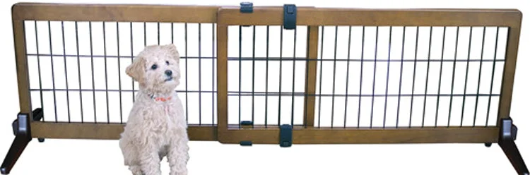 Freestanding-pressure Mount Wooden Pet Gate