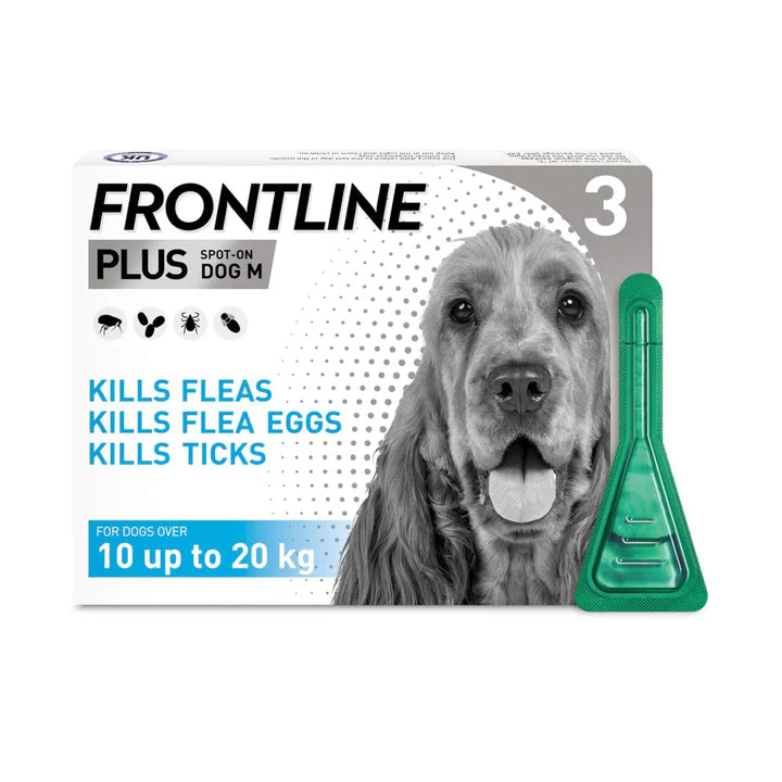 Frontline - Spot On Plus Flea & Tick For Medium Dogs (10-20Kg) - 3 Pipettes