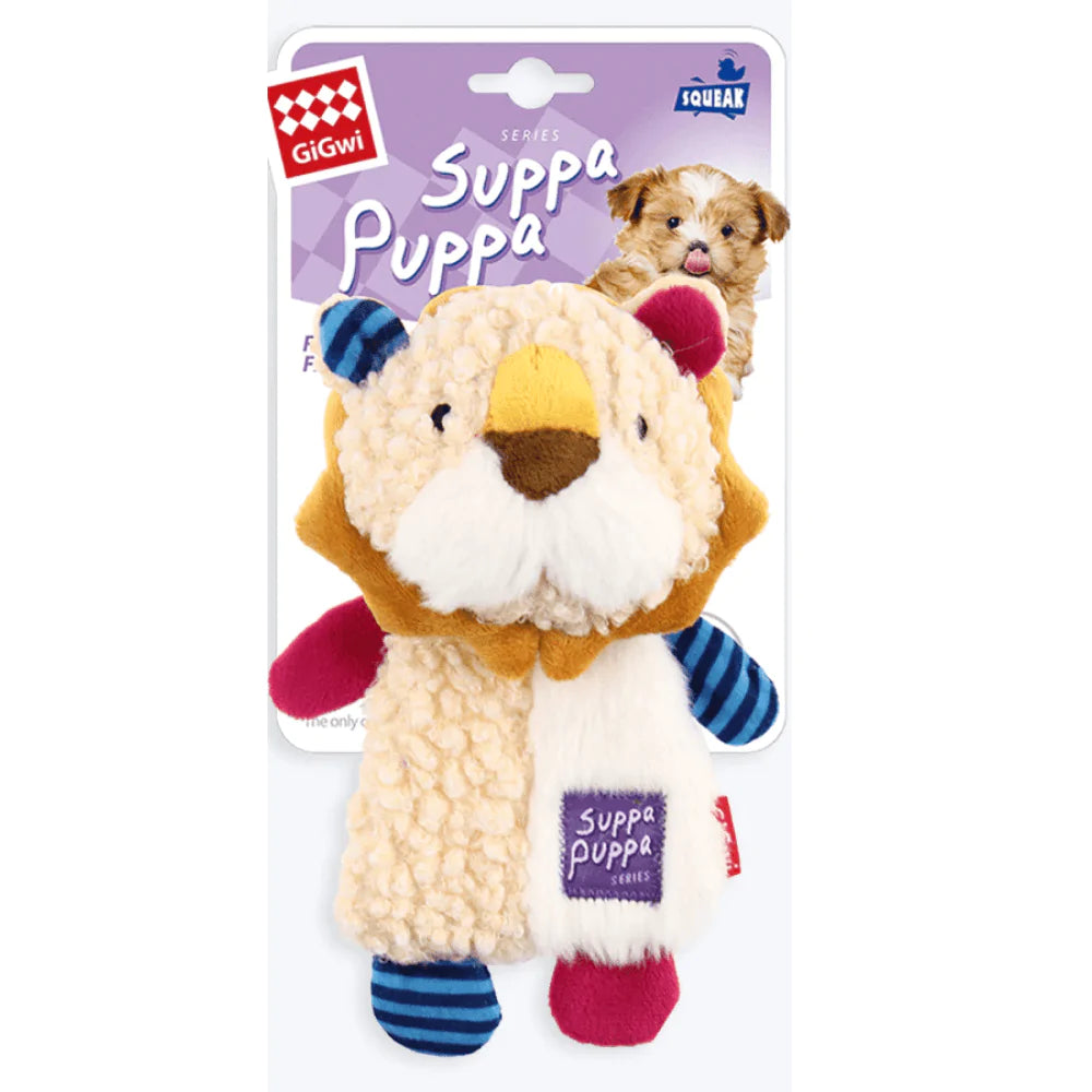 GiGwi Suppa Puppa Lion Dog Toy, Beige, Small