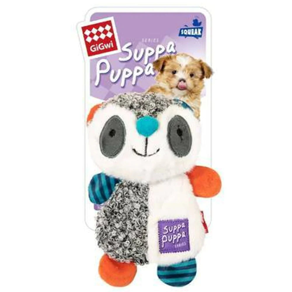 GiGwi Suppa Puppa Raccoon Dog Toy, Grey, Small