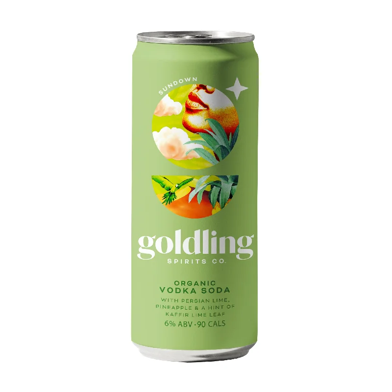 Goldling Sundown, Organic Vodka Soda with Persian Lime, Pineapple & A hint of Kaffir Lime Leaf. 250ml