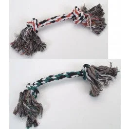 Good Dog Cotton Rope Toy with 2 Knots, Multi-Coloured; available in various sizes.