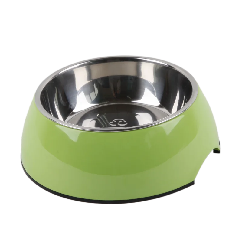 Green Melamine Bowl with Stainless Steel Insert