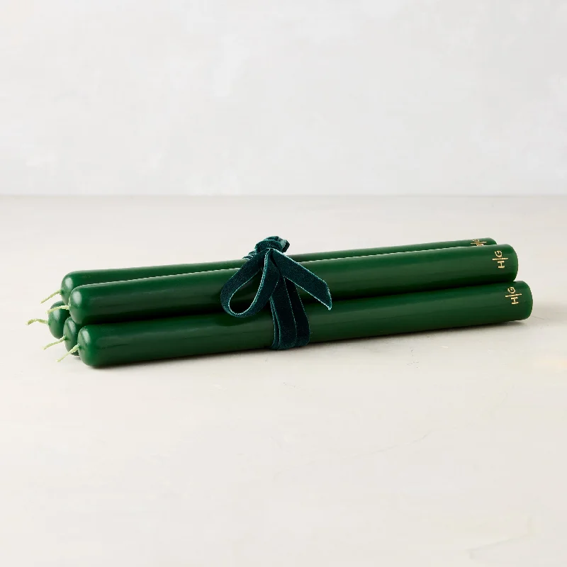 Green Unscented Taper Candles, 10"