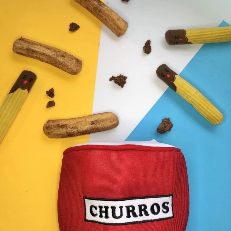 Hey Cuzzies Hide N Seek Churros Bucket Dog Toy