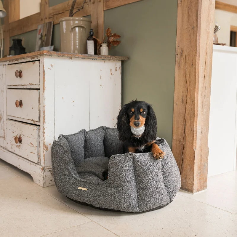 High Wall Bed in Granite Bouclé by Lords & Labradors