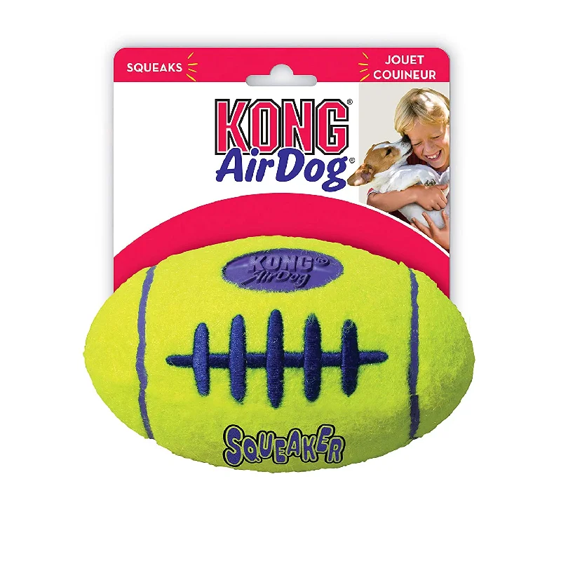 KONG AirDog Squeaker Football Dog Toy, Yellow