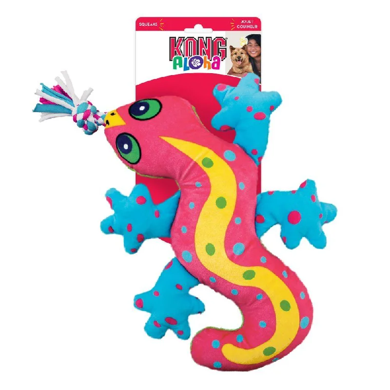 KONG Aloha Dog Toy Gecko Coral, Pink, Large/XL