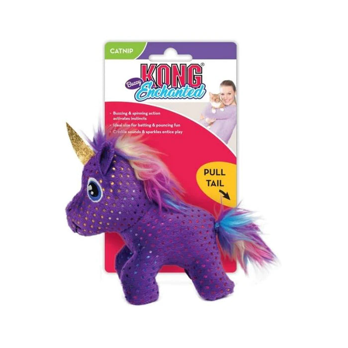 KONG catnip Enchanted  Unicorn Cat Toy, Purple