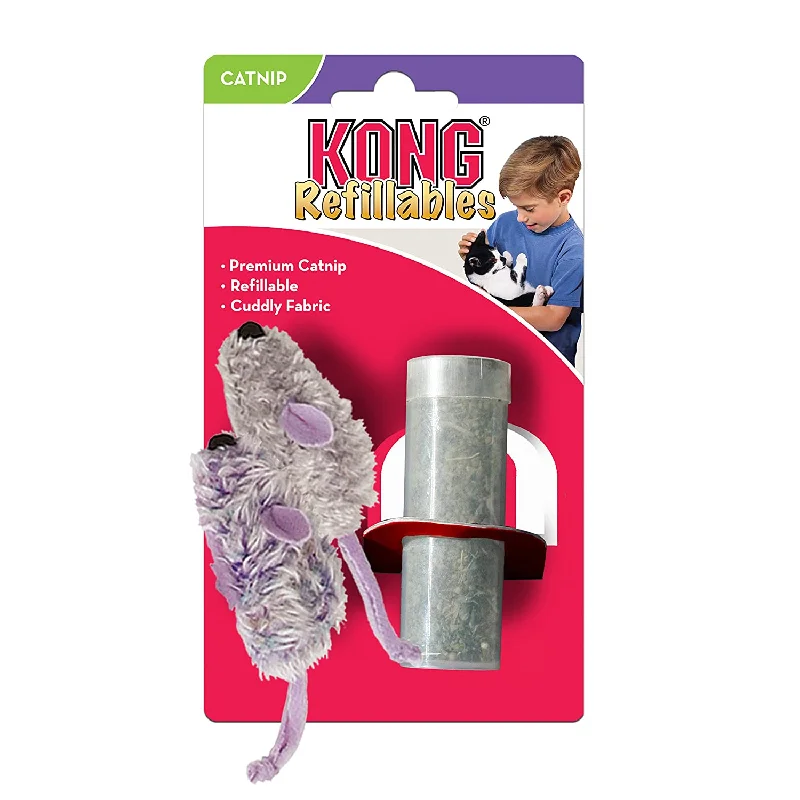 KONG  Refillable Mice Catnip Toy, Purple Frosty grey(Pack of 2)