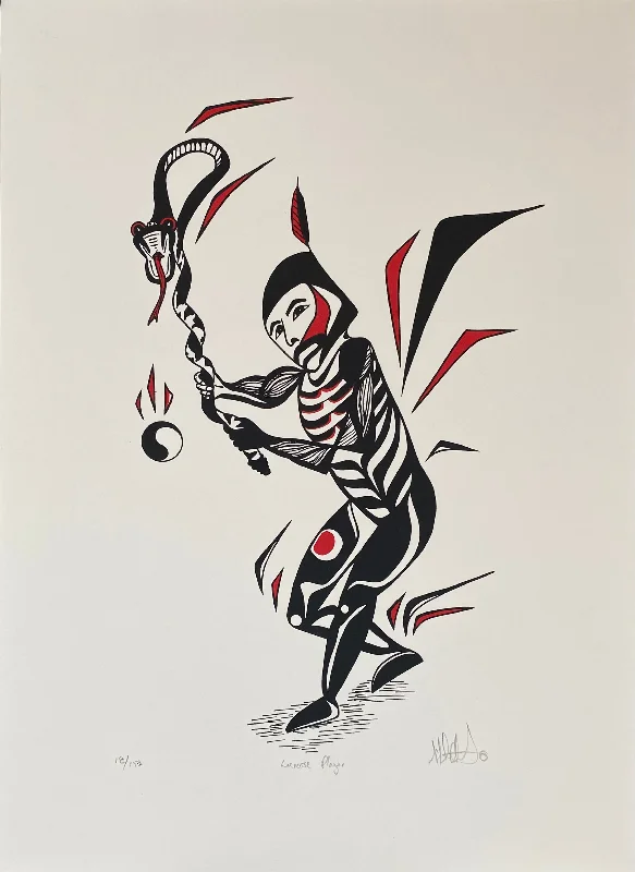 "Lacrosse Player" Limited Edition Silkscreen Print; by Michael Blackstock