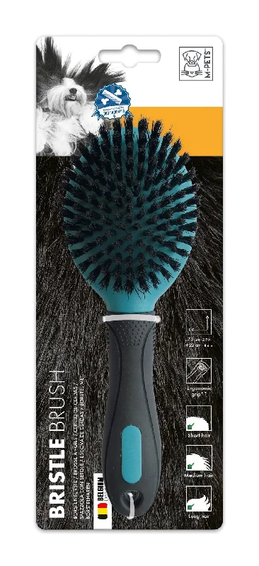 M-Pets Bristle Brush for Dog, Black and Blue, 7.5 x 22cm