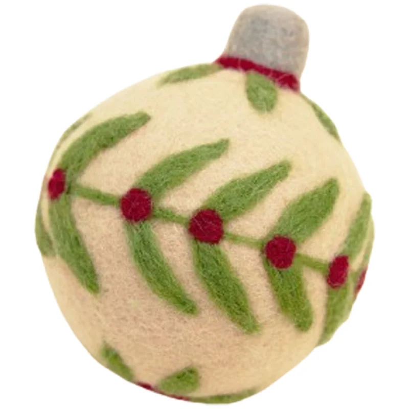 ModernBeast Ornament Ball Dog Toy Leaves 3"