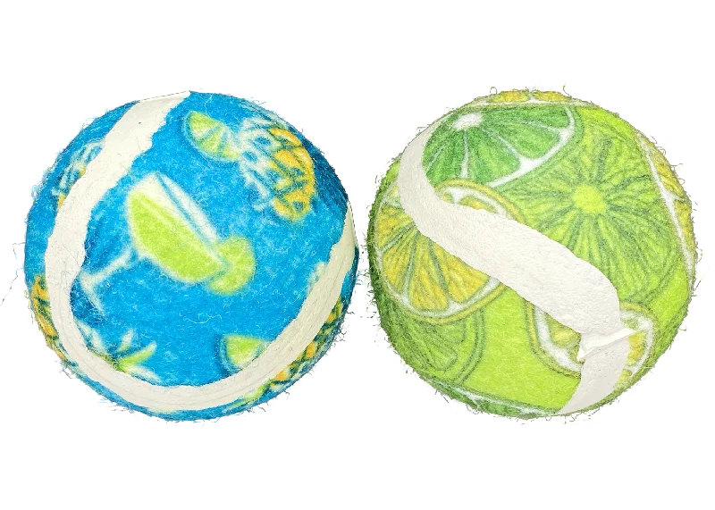 MULTIPET Margaritaville Tennis Ball Toys, 2pk